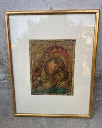 Icona Madonna col Bambino stile bizantino