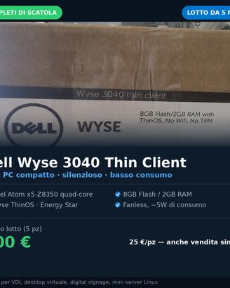 Mini computer - Dell Wyse 3040 Thin Client -