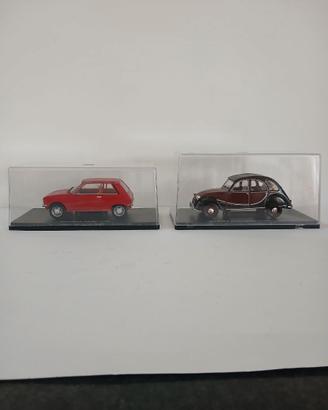 Lotto modelli 1:24 Peugeot 104 + Citroen 2 CV Char
