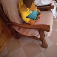 2 Poltrone 1 tavolino MASSELLO di FRASSINO 