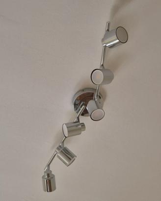 Lampadario moderno cromato a 6 faretti
