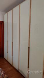 armadio con ante in vetro opaco