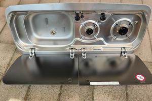 top.per camper n.2 fornelli gas più lavello 