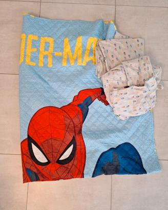 copriletto e lenzuola spiderman 