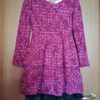 vestito corto fucsia e nero con sottogonna tulle