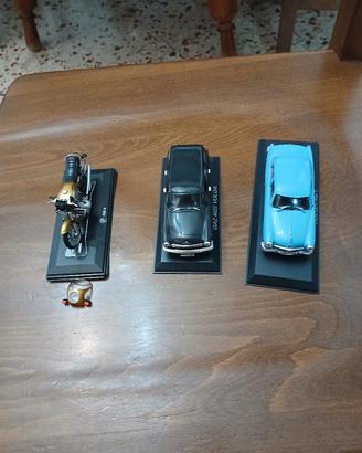 Tris modellini: Moto BMW + Auto Volga + Die-Cast
