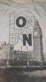 Maxi t-shirt abito grigio Londra con tasche - tg U