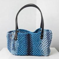 Borsa tote artigianale macramè/crochet – Blu ocean