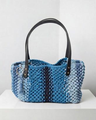 Borsa tote artigianale macramè/crochet – Blu ocean
