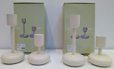 Iittala - Portacandela Nappula, bianco, set di 2