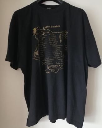 Maglietta nera "Learn Swahili Kenya" 