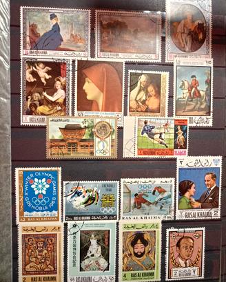 Francobolli Ras al Khaima lotto 63 pezzi usati
