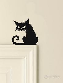Sagoma gatto nero arrabbiato curioso decorazione