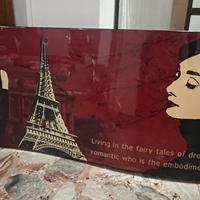 Quadro stile parigi - Audrey Hepburn |147x50