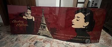 Quadro stile parigi - Audrey Hepburn |147x50