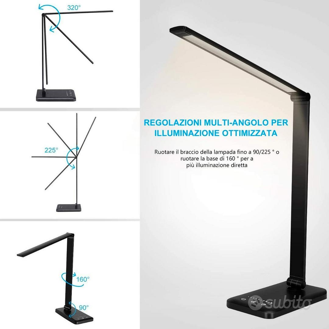 LAMPADA LED SCRIVANIA TOUCH CONTROL 3 MODALITA' DI ILLUMINAZIONE MULTI  ANGOLO