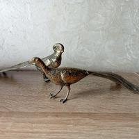 Coppia fagiani in metallo - Vintage 