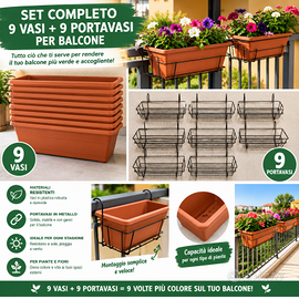 ENDO 9 FIORIERE DA BALCONE + 9 PORTAVASI