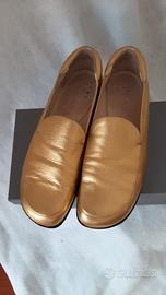 mocassino liscio donna in pelle dorato