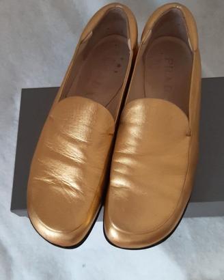 mocassino liscio donna in pelle dorato