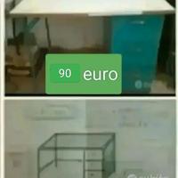 Scrivania industriale 3 cassetti anno 1990