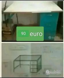 Scrivania industriale 3 cassetti anno 1990