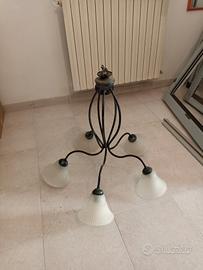 LAMPADARIO DI FERRO BATTUTO 