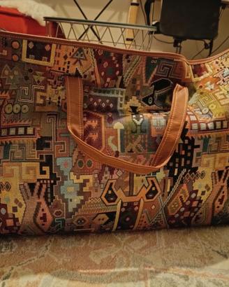 Borsa etnica in tessuto Jacquard stile boho