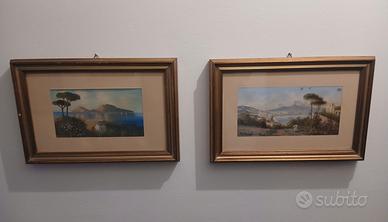 Coppia guazzi napoletani antichi