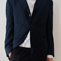 Giacca blu scuro quadrati loro piana 52 100% lana 