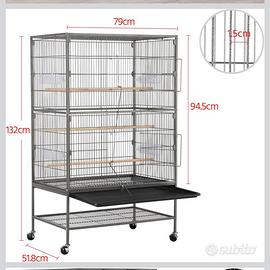 Voliera per pappagalli/uccelli 79 x 51,8 x 132 cm