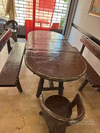 Set da pranzo rustico in cemento 