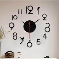 Orologio analogico da parete nero 3D fai da te