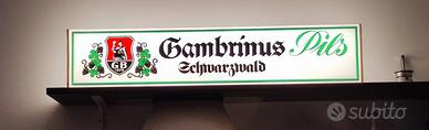 Insegna luminosa Gambrinus vintage birra pub bar