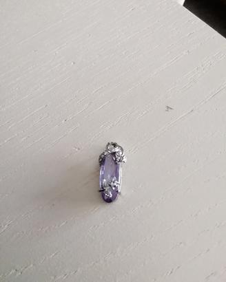 ciondolo vintage con ametista pietre viola chiaro 