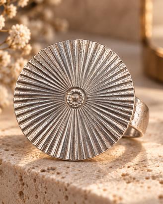 Anello brutalista anni ‘60 vintage retró argento