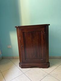 Mobiletto in legno massello con anta e ripiano