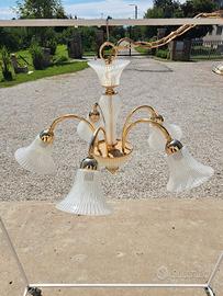 lampadario e lampada F. Fabbian anni 80 Murano
