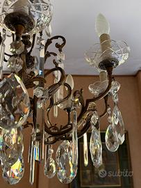 Lampadario in bronzo e cristallo - stile classico