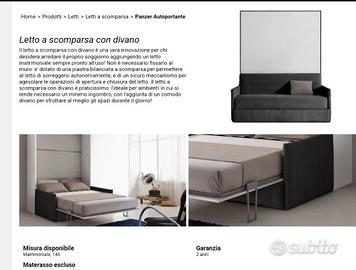 Mobile Letto a scomparsa con divano e rete 160x200