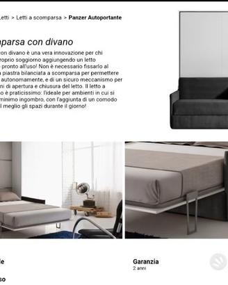 Mobile Letto a scomparsa con divano e rete 160x200