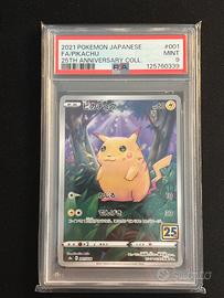 Carta Pokémon Pikachu 25th 001 jap psa 9