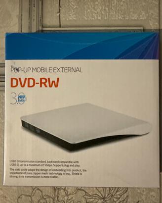 DVD-RW esterno USB 3.2 Plug & Play NUOVO