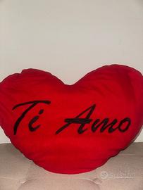 Cuscino a cuore rosso "Ti Amo" grande morbido