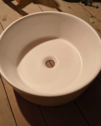 Lavabo da Appoggio Rotondo in Ceramica Bianca