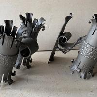 2 Appliques vintage in ferro battuto