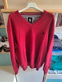 Maglione scollo V rosso Marina Yachting con foro