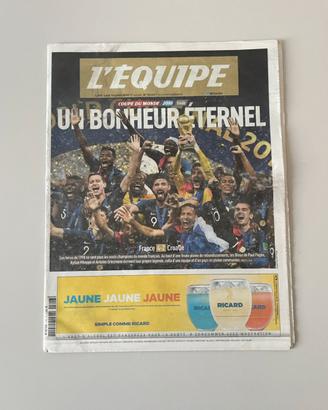 L'Equipe FRANCE Coupe du Monde 16 juillet 2018