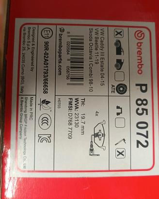 pastiglie freno anteriori per golf 6 tsi