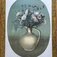 Litografia di Nino Tirinnanzi – Brocca con fiori